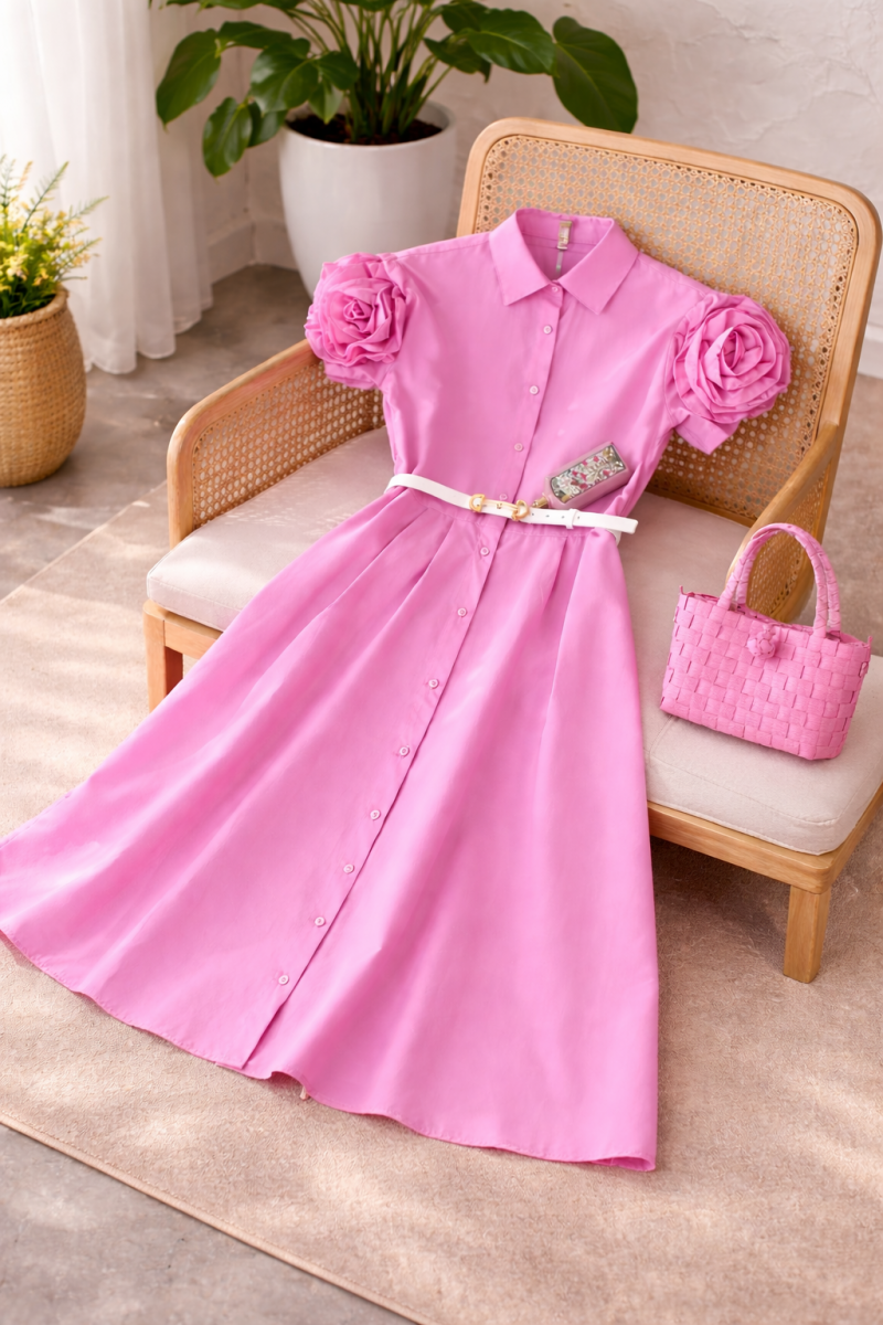 Menekşe Pembe Elbise