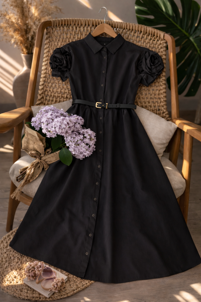 Menekşe Siyah Elbise