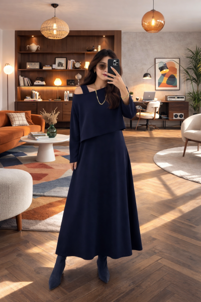 Salto İkili Takım Lacivert Elbise  