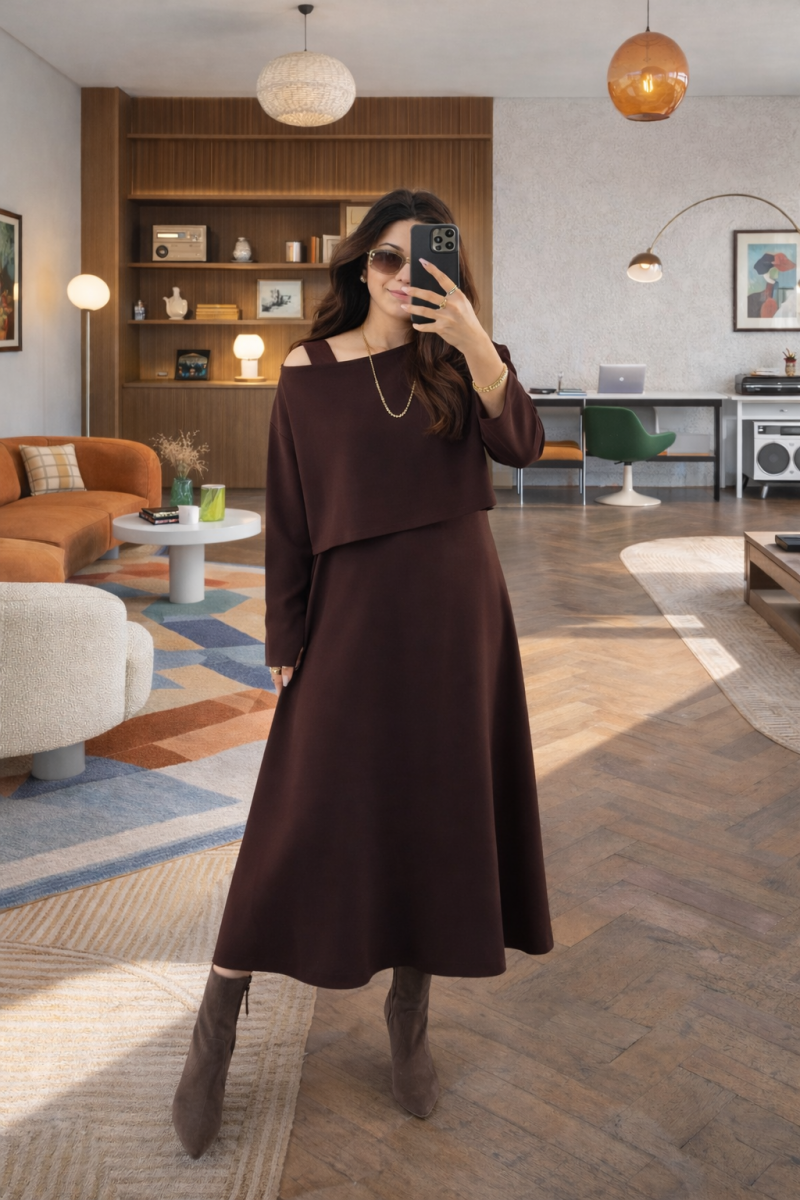 Salto İkili Takım Kahverengi  Elbise 