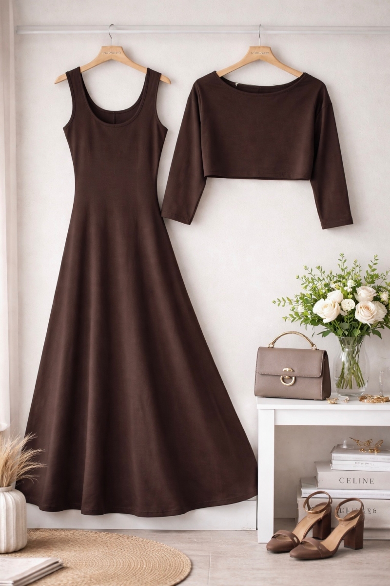 Salto İkili Takım Kahverengi  Elbise 