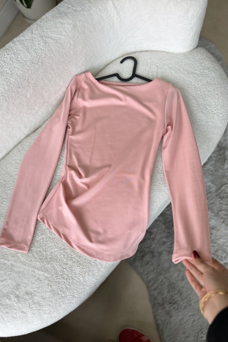 Leyla Pudra Asimetrik Bluz