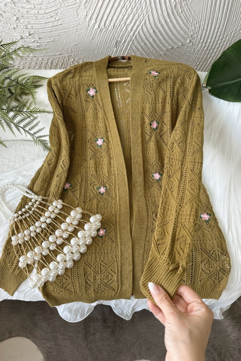 Begonya Yağ Yeşili Hırka