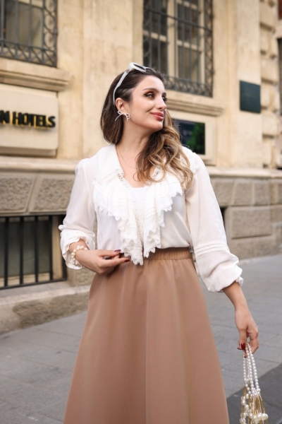 Poll Jotham Beyaz Bluz