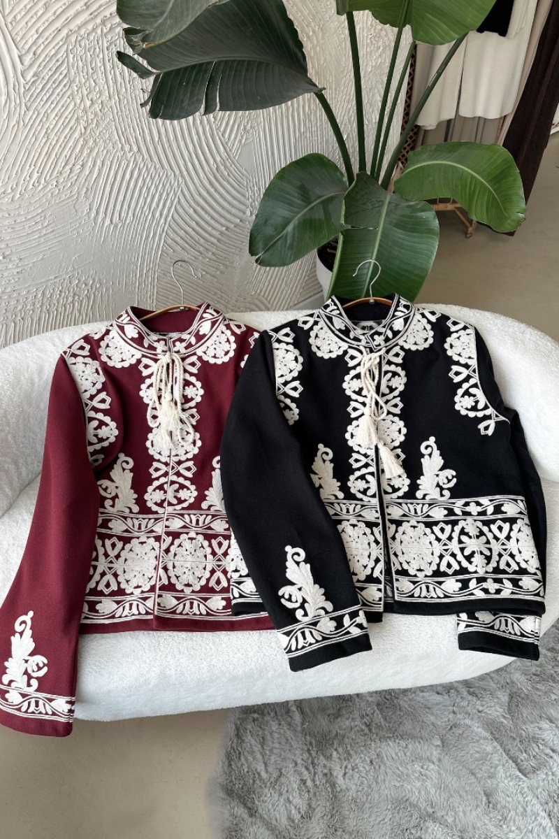 Poll Hira Bordo Ceket