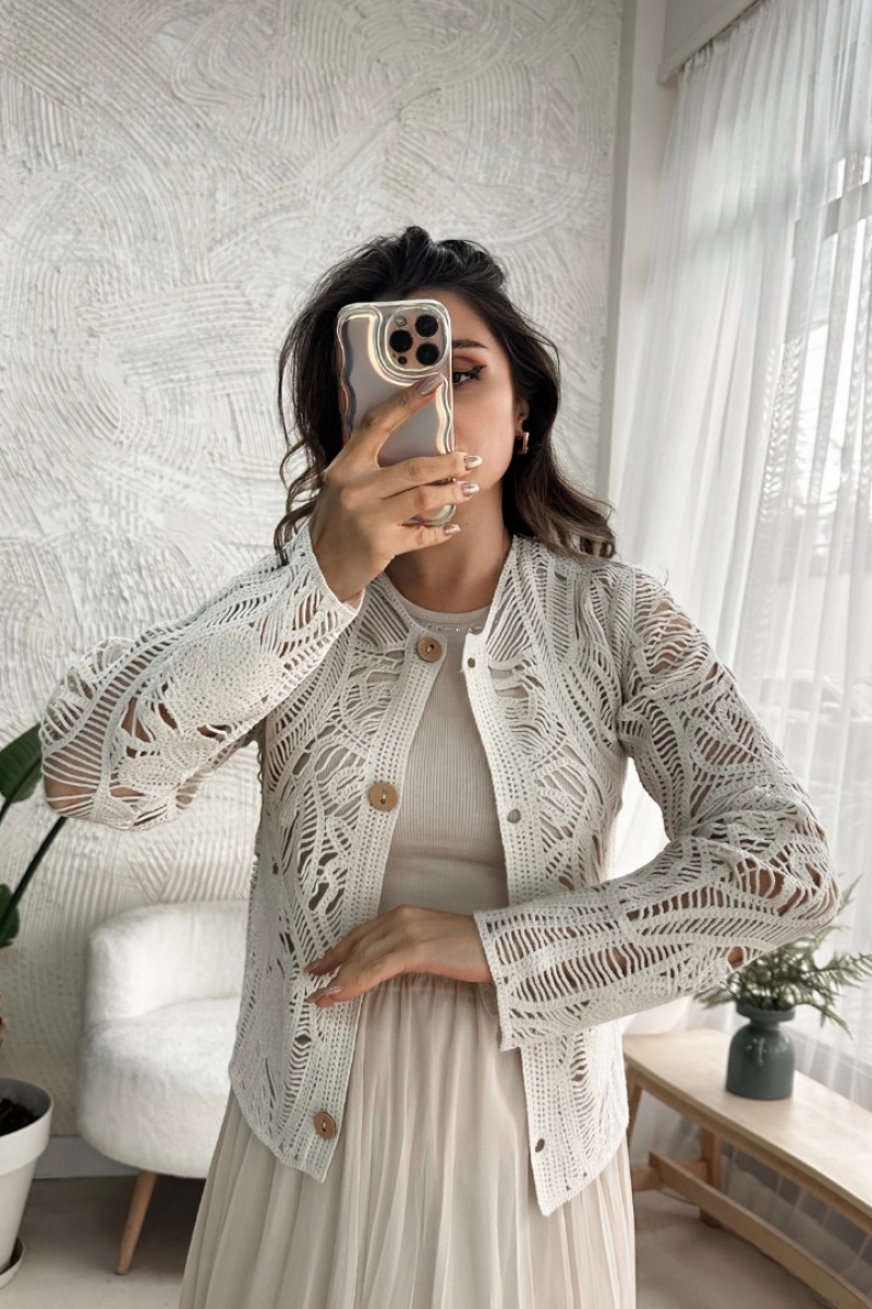 Poll İmge Ekru Hırka