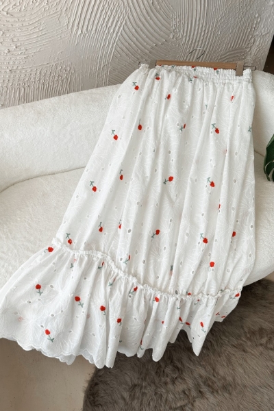 Pelin Kırmızı Fisto Uzun Etek