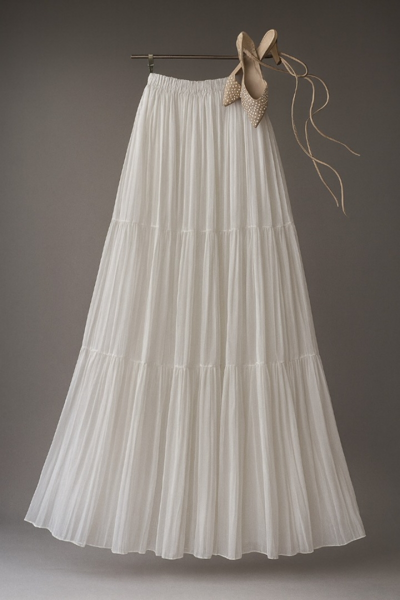 Lara Soft Beyaz Etek