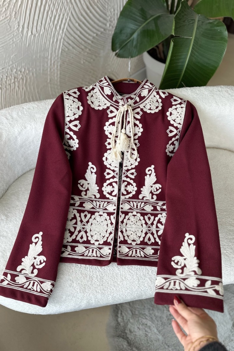 Hira Bordo Ceket