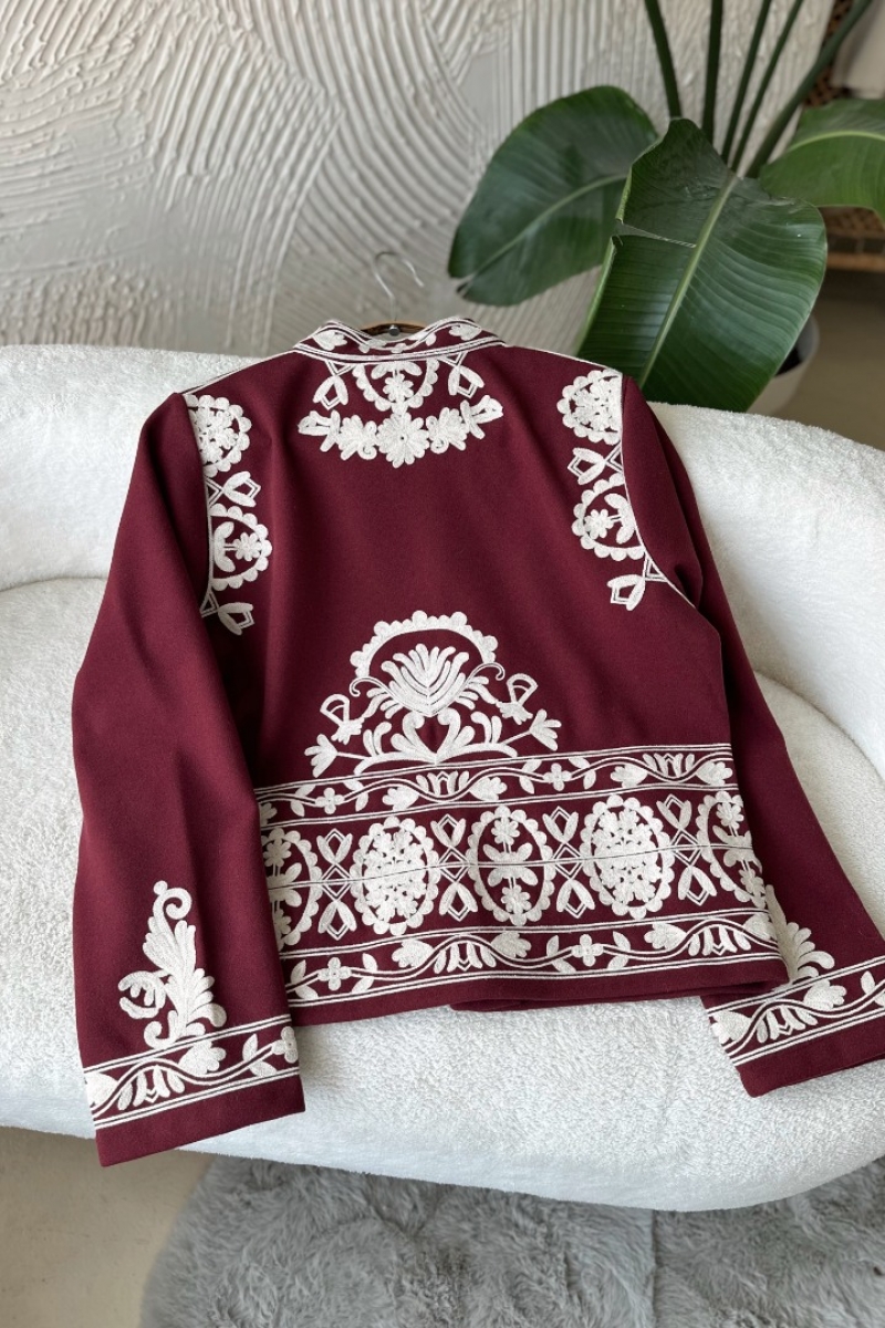 Poll Hira Bordo Ceket