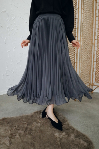 Solo Antrasit Volanlı Etek