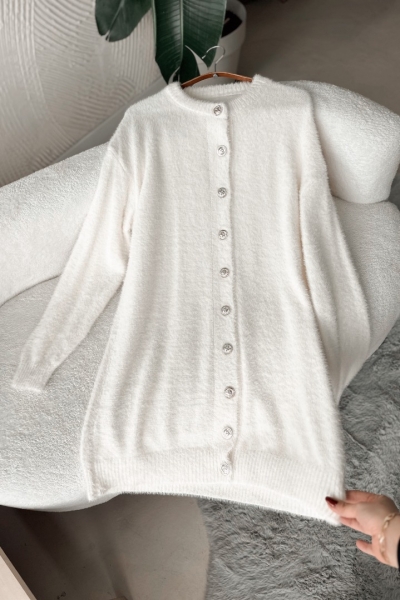 Marya Ekru Uzun Hırka