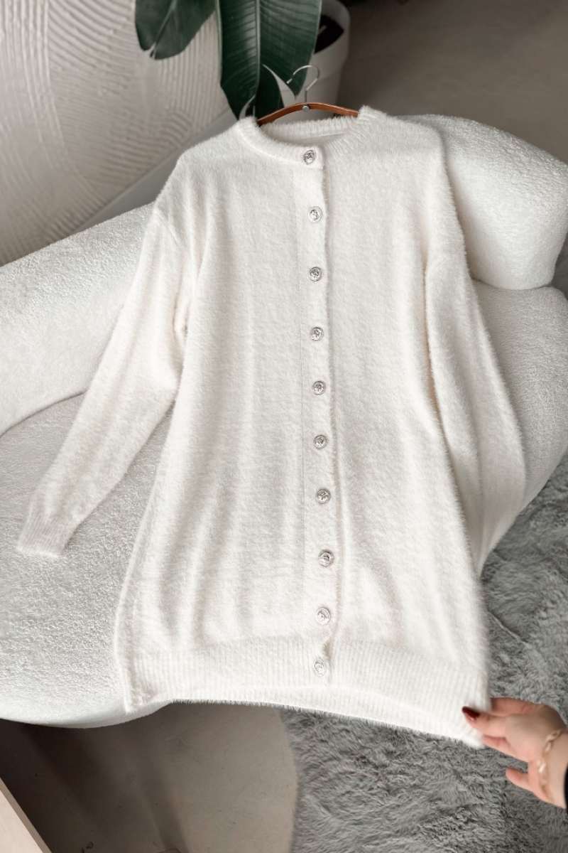 Marya Ekru Uzun Hırka