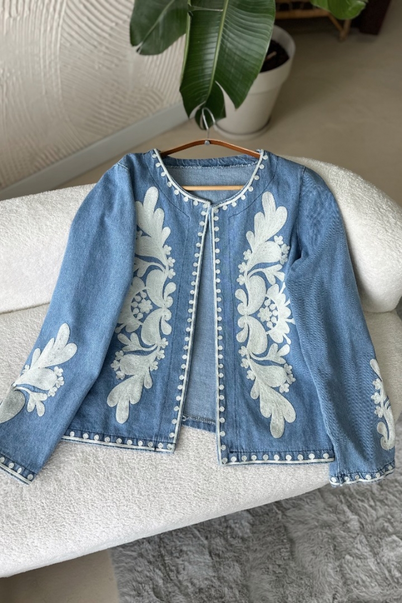 Poll Nergis Açık Mavi Kot Ceket