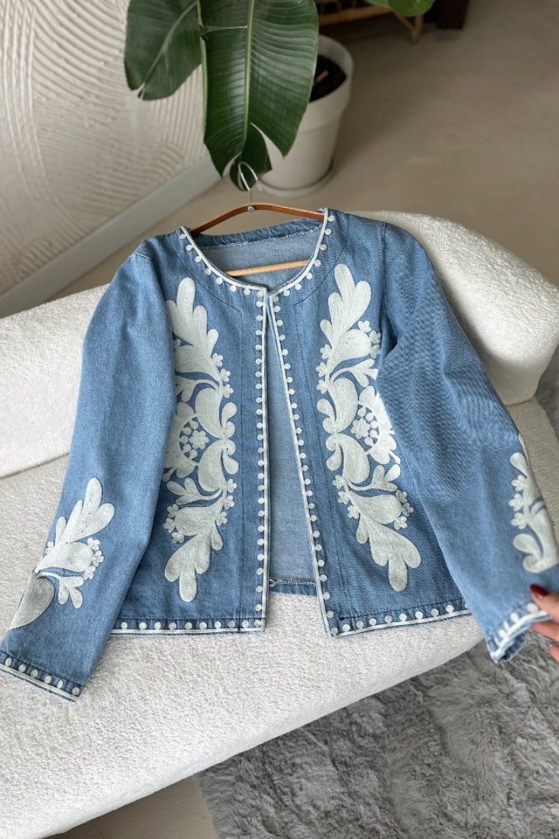 Nergis Açık Mavi Kot Ceket