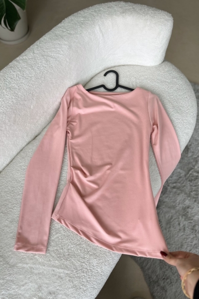 Leyla Pudra Asimetrik Bluz