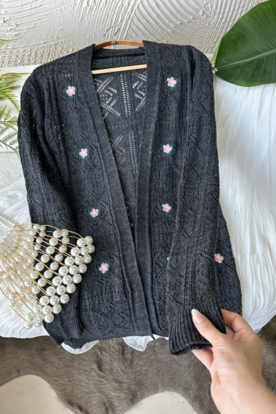 Begonya Antrasit Hırka