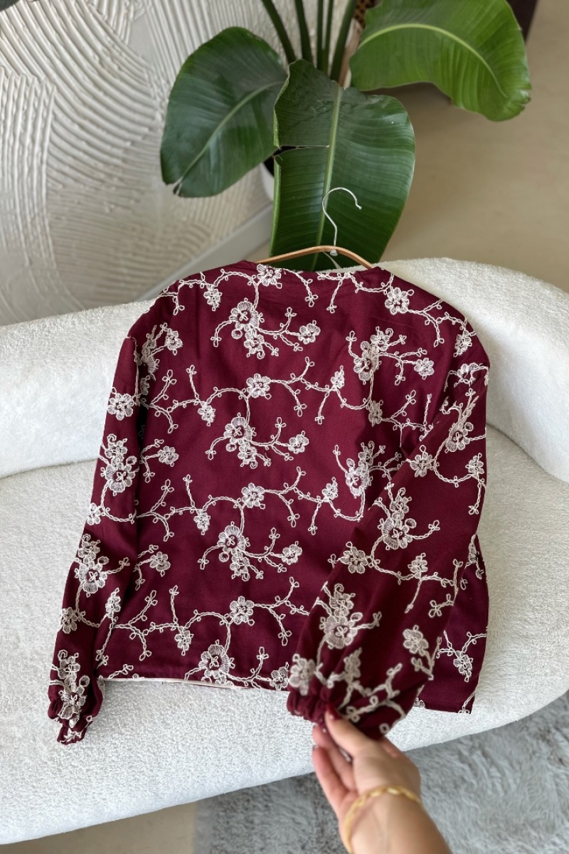 Poll Leman Bordo Ceket