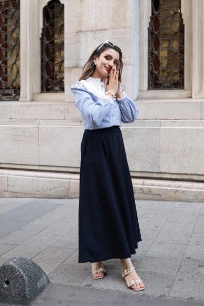 Poll Roys Lacivert Uzun Etek