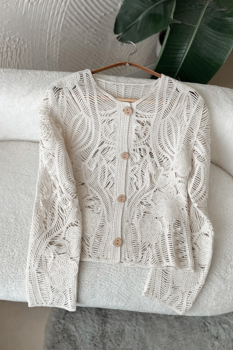 Poll İmge Ekru Hırka