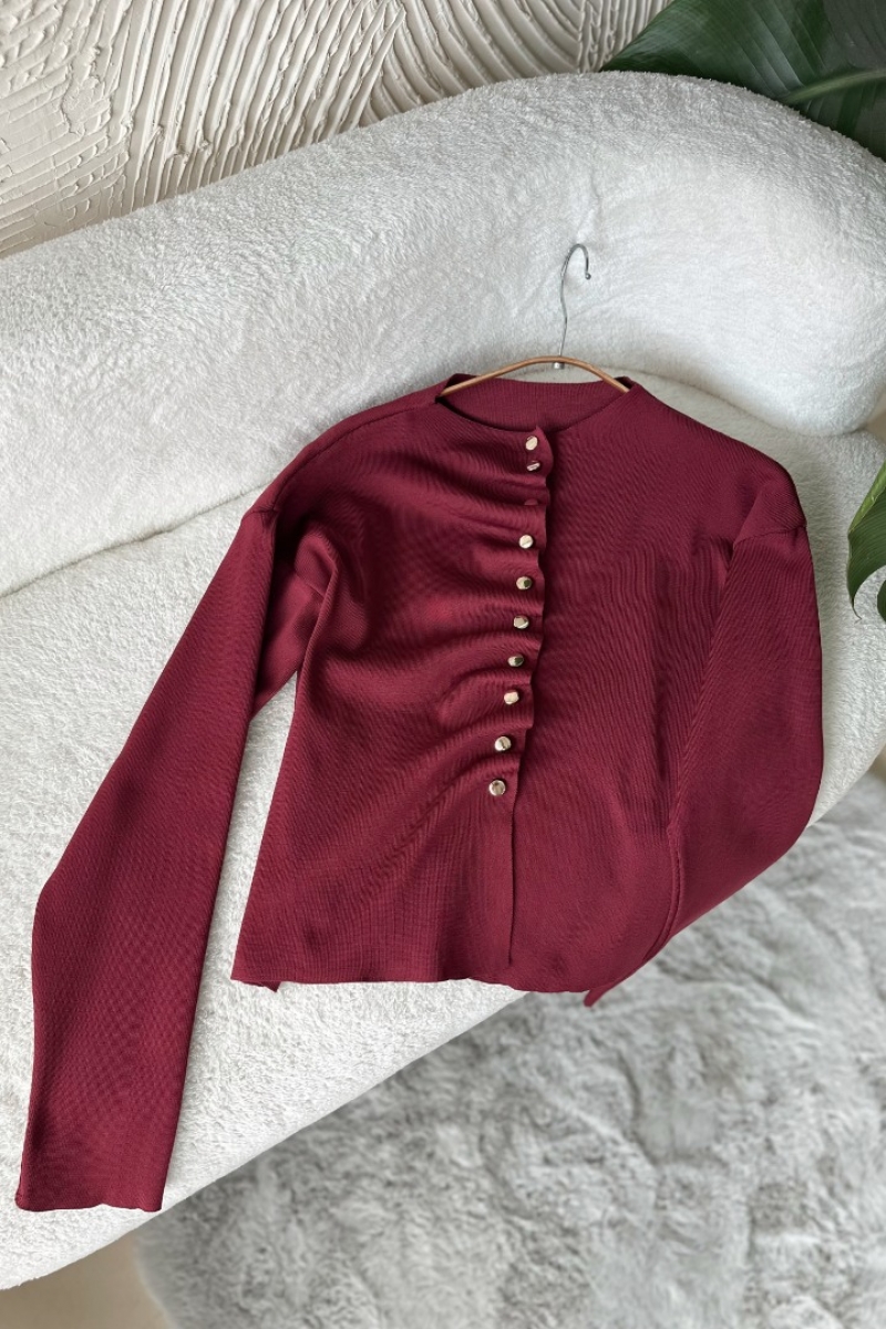 Helian Bordo Hırka