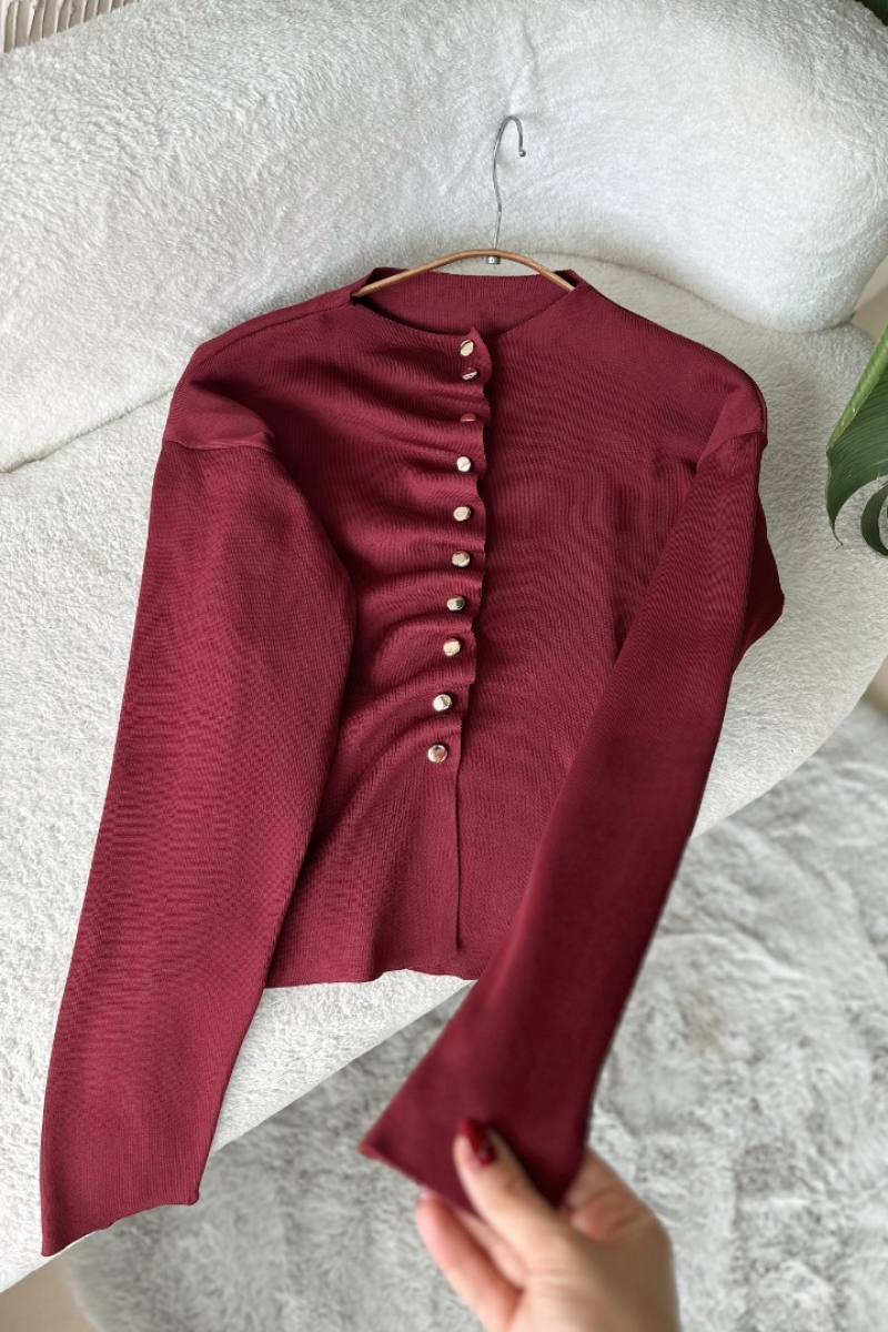 Helian Bordo Hırka