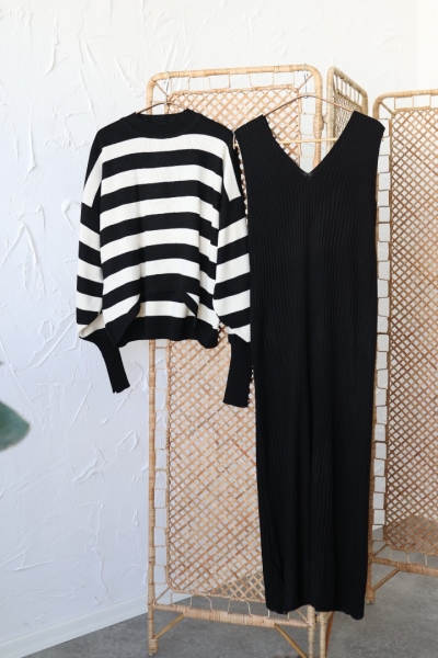 Estela Siyah Kazaklı Takım Elbise