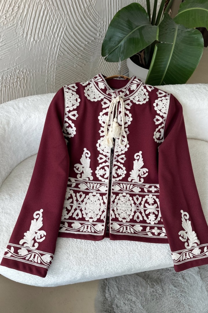 Poll Hira Bordo Ceket