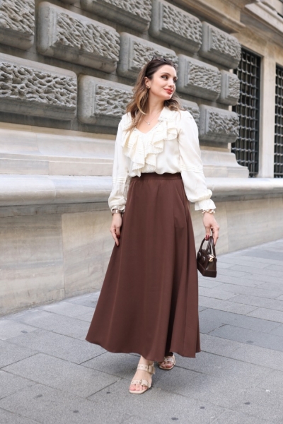 Poll Roys Kahverengi Uzun Etek