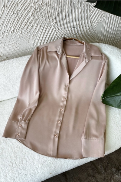 Serra Bej Saten Gömlek
