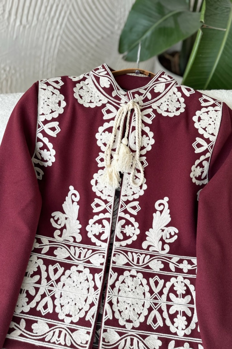 Poll Hira Bordo Ceket