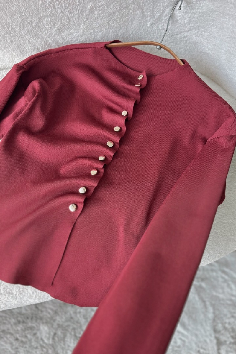 Helian Bordo Hırka