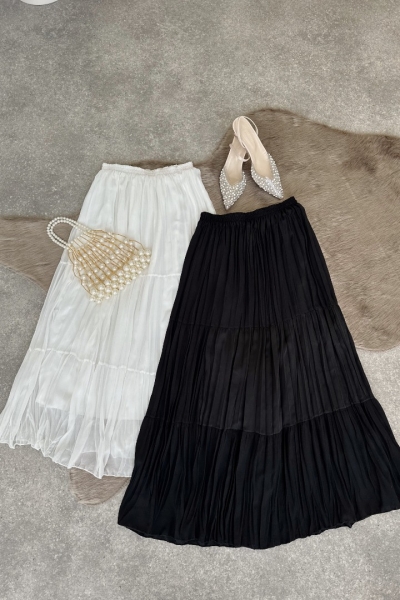 Lara Siyah Beyaz İkili Etek