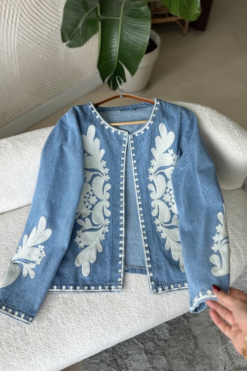 Poll Nergis Açık Mavi Kot Ceket