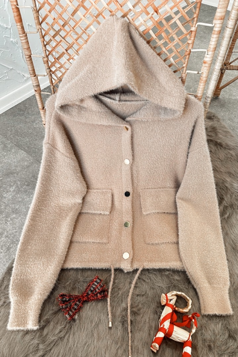 Lauren Camel Triko Bomber Hırka Ceket