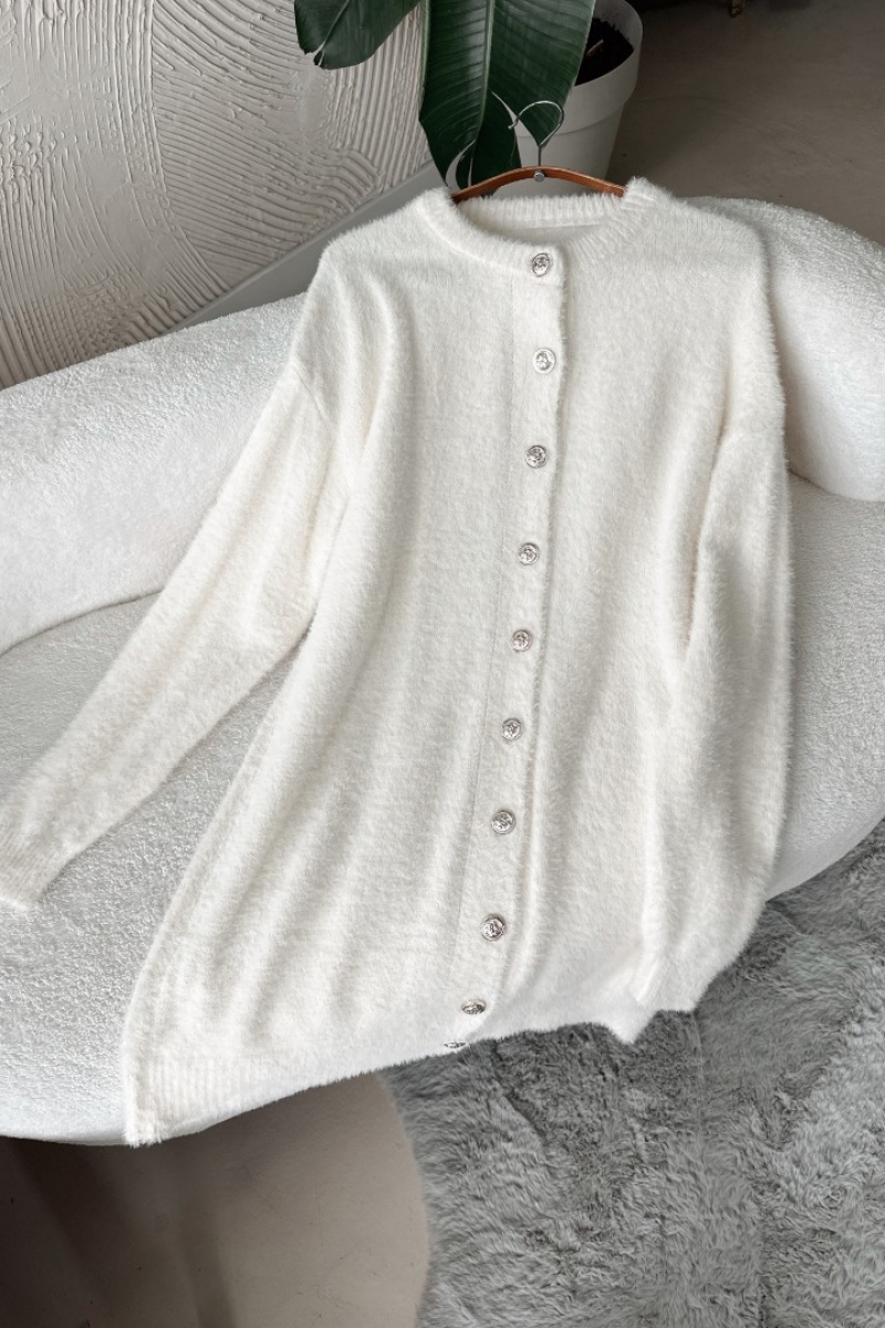 Marya Ekru Uzun Hırka