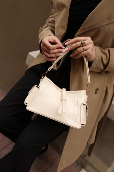 Agnola Ekru Kadın Çapraz Askılı Çanta