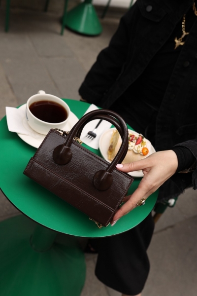 Amanda Acı Kahve El Ve Omuz Çantası