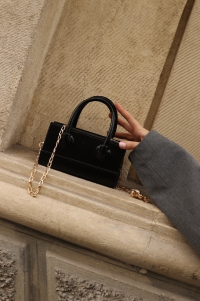 Amanda Siyah El Ve Omuz Çantası