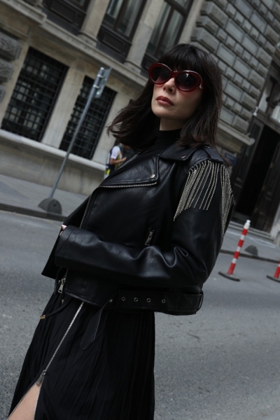 Zey Elvin Siyah Suni Deri Ceket