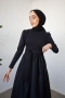 Henna Siyah Uzun Elbise