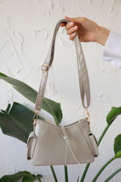 Agnola Gri Kadın Çapraz Askılı Çanta