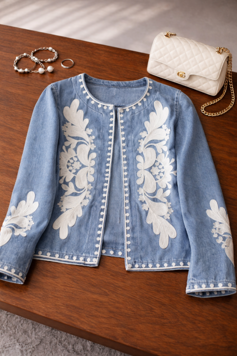 Nergis Açık Mavi Kot Ceket