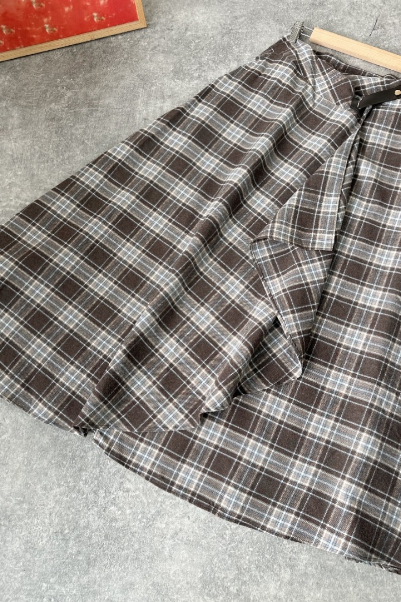 Ezra Kahverengi Ekose Etek