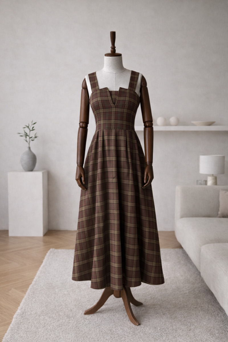 Anabel Kahverengi Jile  Elbise