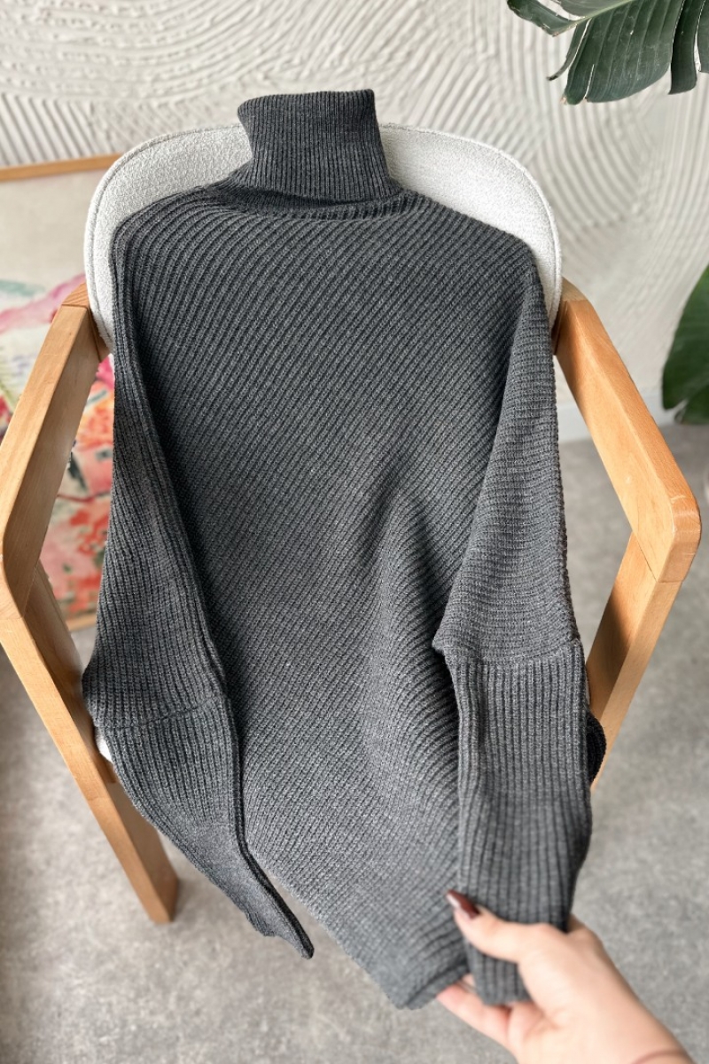 Rachel Antrasit Triko Kazak Panço