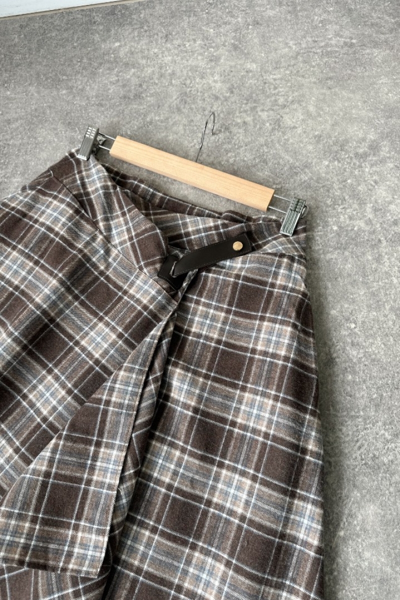 Ezra Kahverengi Ekose Etek