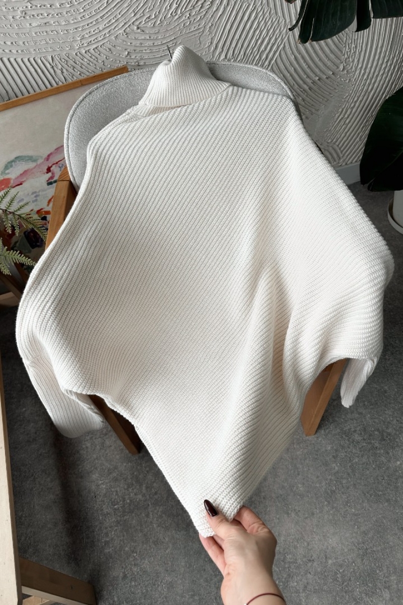 Rachel Ekru Triko Kazak Panço