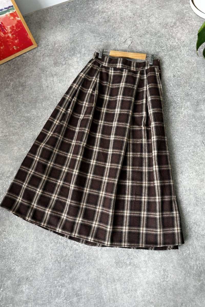 Rebeca Acı Kahve Ekose Etek