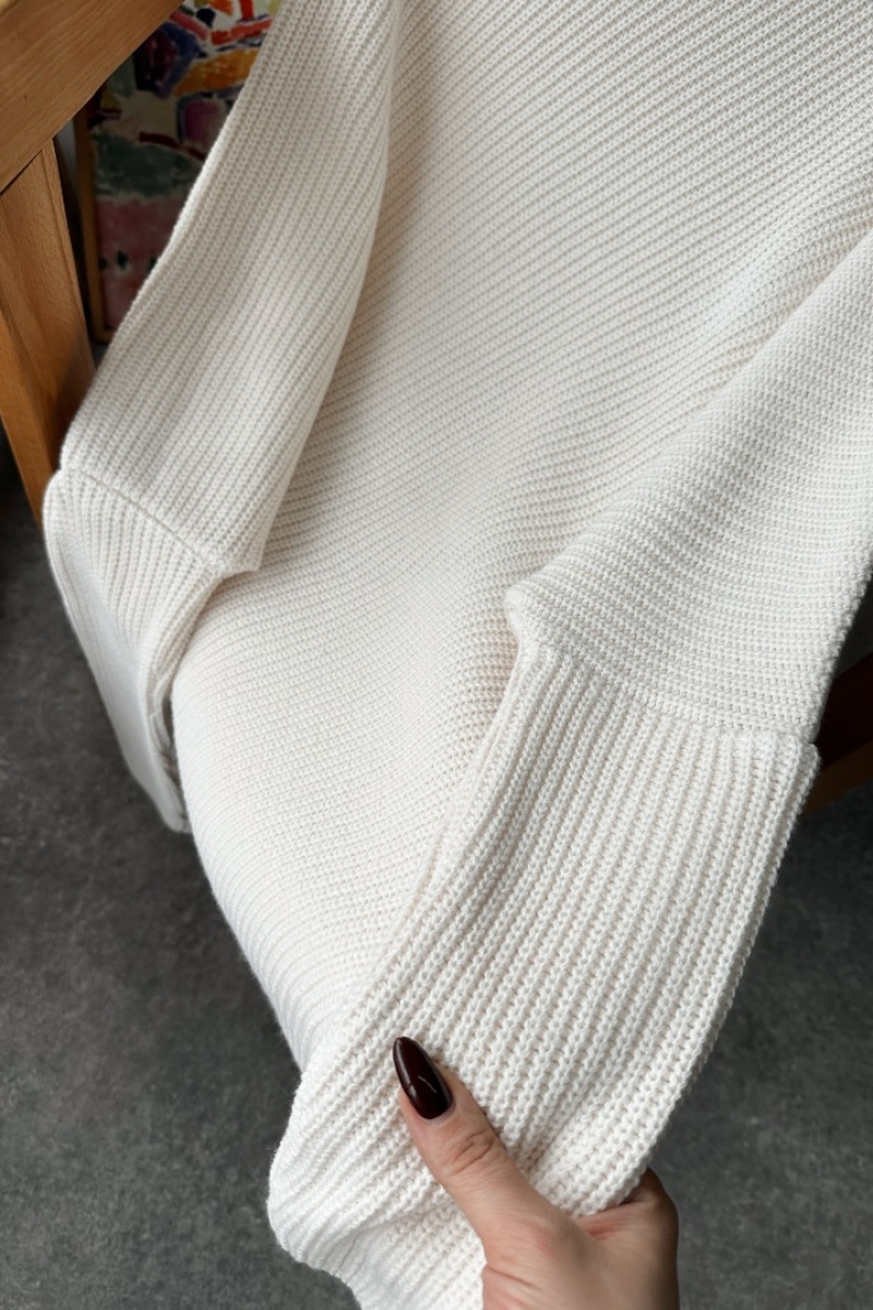 Rachel Ekru Triko Kazak Panço